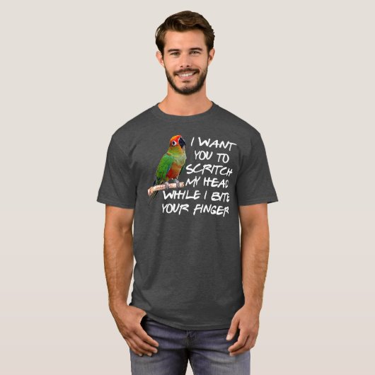 Groene Cheek Conure Parrot Bird Lover Conure Gift T-shirt (Voorkant volledig)