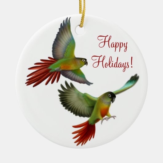 Groene Cheek Conure Parrots Ornament (Voorkant)