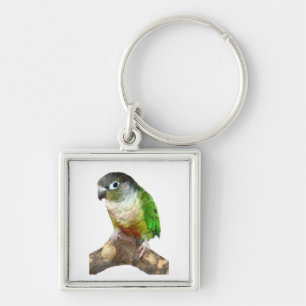 Groene Cheek Conure Sleutelhanger