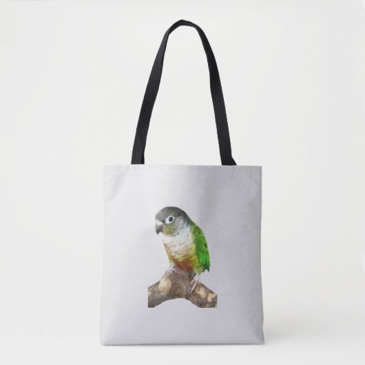 Groene Cheek Conure Tote Bag (Voorkant)