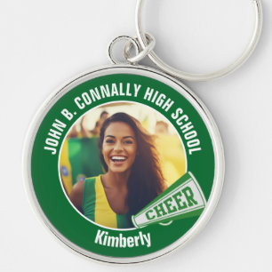 Groene cheerleader foto High School Spirit Sleutelhanger
