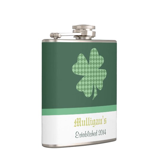 Groene cheques Shamrock Personalized Heupfles (Rechts)