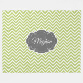 Groene Chevron - Aangepaste fleece Blanket Deken (Voorkant (Horizontaal))
