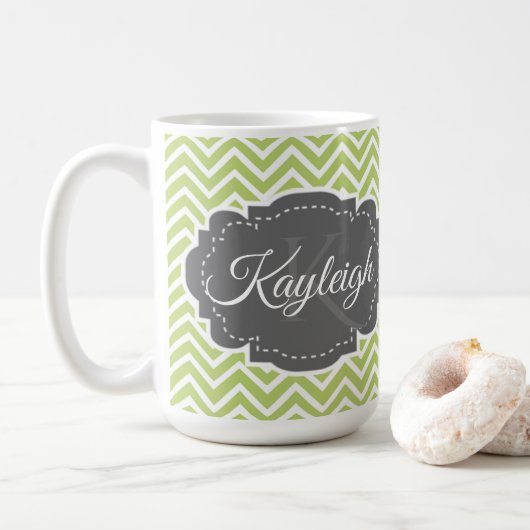 Groene Chevron - Aangepaste koffie-Mok Koffiemok (Met donut)