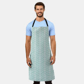 Groene Chevron All Over Print Apron Schort (Gedragen)
