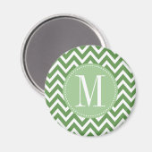 Groene Chevron Custom Monogram Magneet (Voorkant / Achterkant)