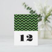 Groene Chevron Glitter Table Briefkaart (Staand voorkant)
