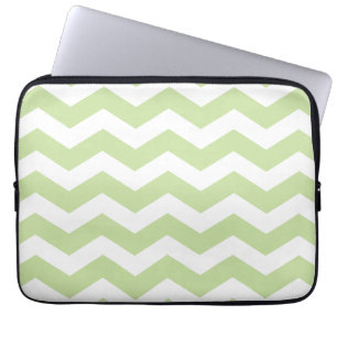 Groene Chevron Pattern-laptophoes Laptop Sleeve