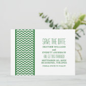 Groene Chevron Rand Save the Date Uitnodiging (Staand voorkant)