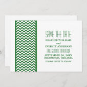 Groene Chevron Rand Save the Date Uitnodiging (Voorkant / Achterkant)