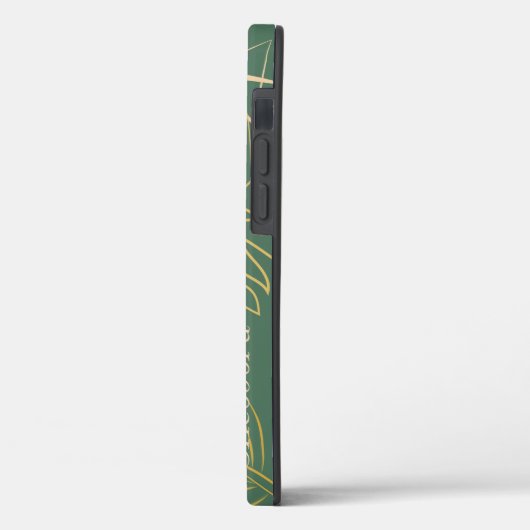 Groene Chic Gold Leaf-achtergrond Case-Mate iPhone Case (Achterkant / Links)