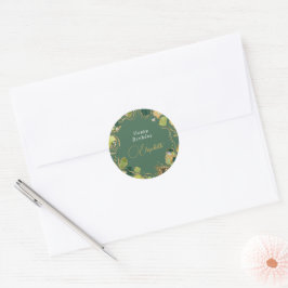 Groene chic namaak goud ronde sticker