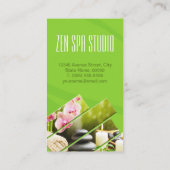 Groene Chic Zen Spa Massage Therapist Visitekaartje (Achterkant)
