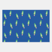 Groene Childish Space Rocket Inpakpapier Vel (Voorkant 3)