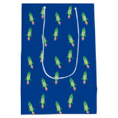Groene Childish Space Rocket Medium Cadeauzakje (Achterkant)