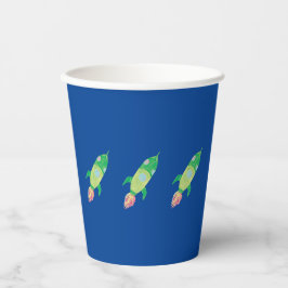Groene Childish Space Rockets Papieren Bekers