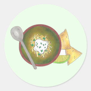 Groene Chili Chili Chile Verde Colorado Tex Mex Ronde Sticker