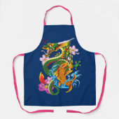 Groene Chinese Draak Koi Schort (Voorkant)