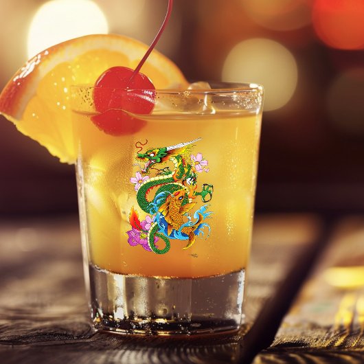 Groene Chinese Draak Koi Shot Glas