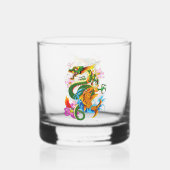 Groene Chinese Draak Koi Whisky Glas (Achterkant)