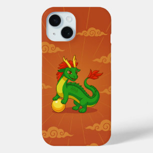 Groene Chinese Draak op Rood