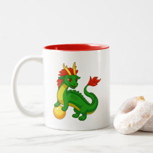 Groene Chinese Draak Tweekleurige Koffiemok