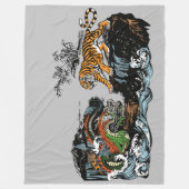 groene Chinese draak versus tijger Fleece Deken (Voorkant)