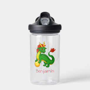 Groene Chinese Dragon aangepaste naam Waterfles