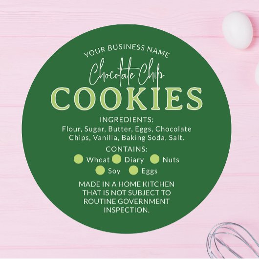 Groene Chocolade Cookies Cottage Law Sticker