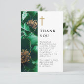 Groene Christelijke viering van het leven Foto Bedankkaart (Staand voorkant)