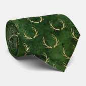 GROENE CHRISTMAS REINDEER PATTERN STROPDAS (Opgerold)