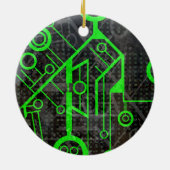 Groene Circuit Keramisch Ornament (Achterkant)