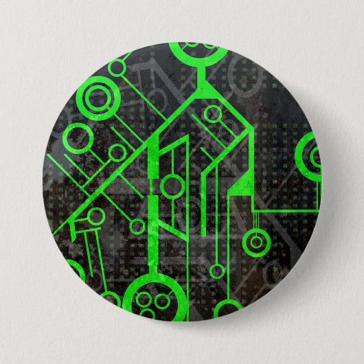 Groene Circuit Ronde Button 7,6 Cm (Voorkant)