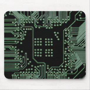 Groene circuitkaart muismat