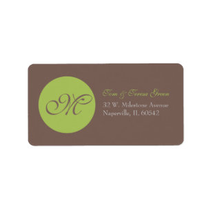 Groene cirkel - Monogram Adresetiketten Etiket