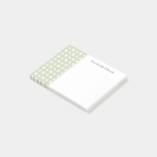 Groene  Cirkel Patroon Aangepaste Notities Post-it® Notes (Schuin)