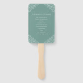 Groene cirkel van het programma voor de bruiloft v handwaaier (Achterkant)