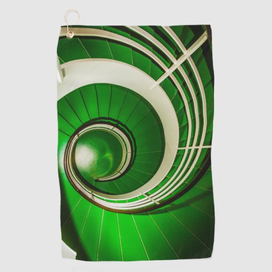 Groene cirkelbaan golfhanddoek (Voorkant)