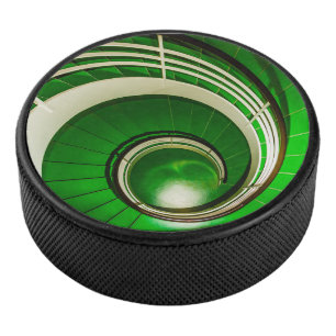 Groene cirkelbaan hockey puck