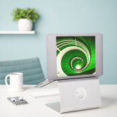 Groene cirkelbaan sticker (Laptop op bureau)