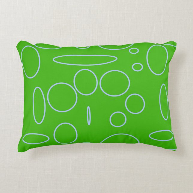 Groene cirkels accent kussen (Voorkant)