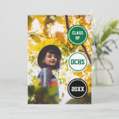 Groene cirkels Foto Afstuderen Kaart (Staand voorkant)