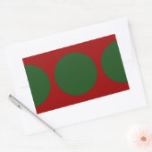 Groene cirkels op rood rechthoekige sticker (Envelop)