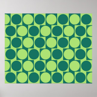 Groene cirkels voor optisch lichtingscafe wandeffe poster