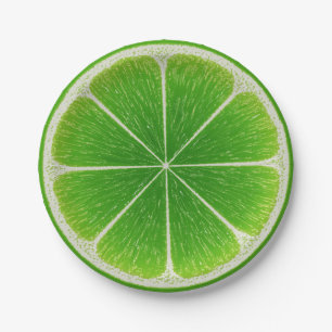 Groene Citrus Limoen Fruit Slice Papieren Bordje