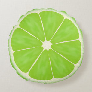 Groene Citrus Limoen Fruit Slice Rond Kussen