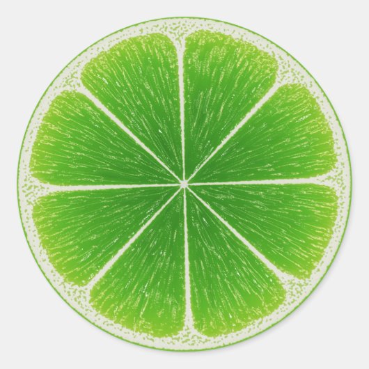 Groene Citrus Limoen Fruit Slice Ronde Sticker (Voorkant)