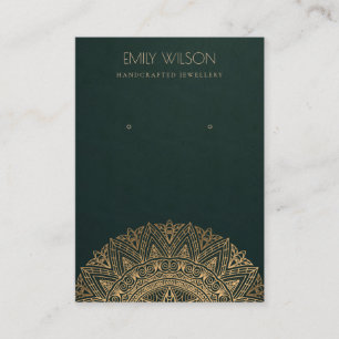GROENE CLASSIC GOLD  MANDALA EARRING DISPLAY VISITEKAARTJE