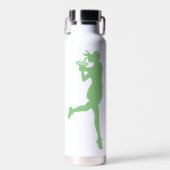 Groene Classy Vrouw Tennisser Gepersonaliseerd Waterfles (Voorkant)
