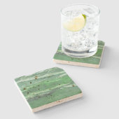 Groene cloud stenen onderzetter (Zijkant)
